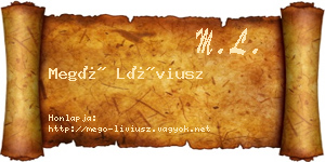 Megó Líviusz névjegykártya